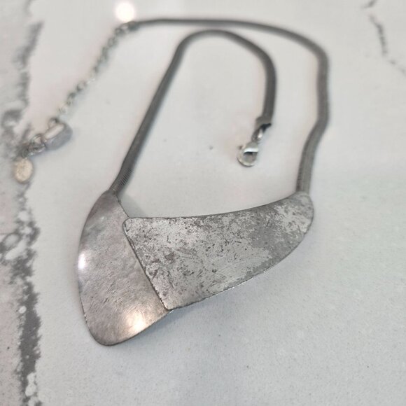 Vintage Marjorie Baer Necklace Abstract Pendant Lobster Clasp Statement Jewelry - Picture 2 of 8